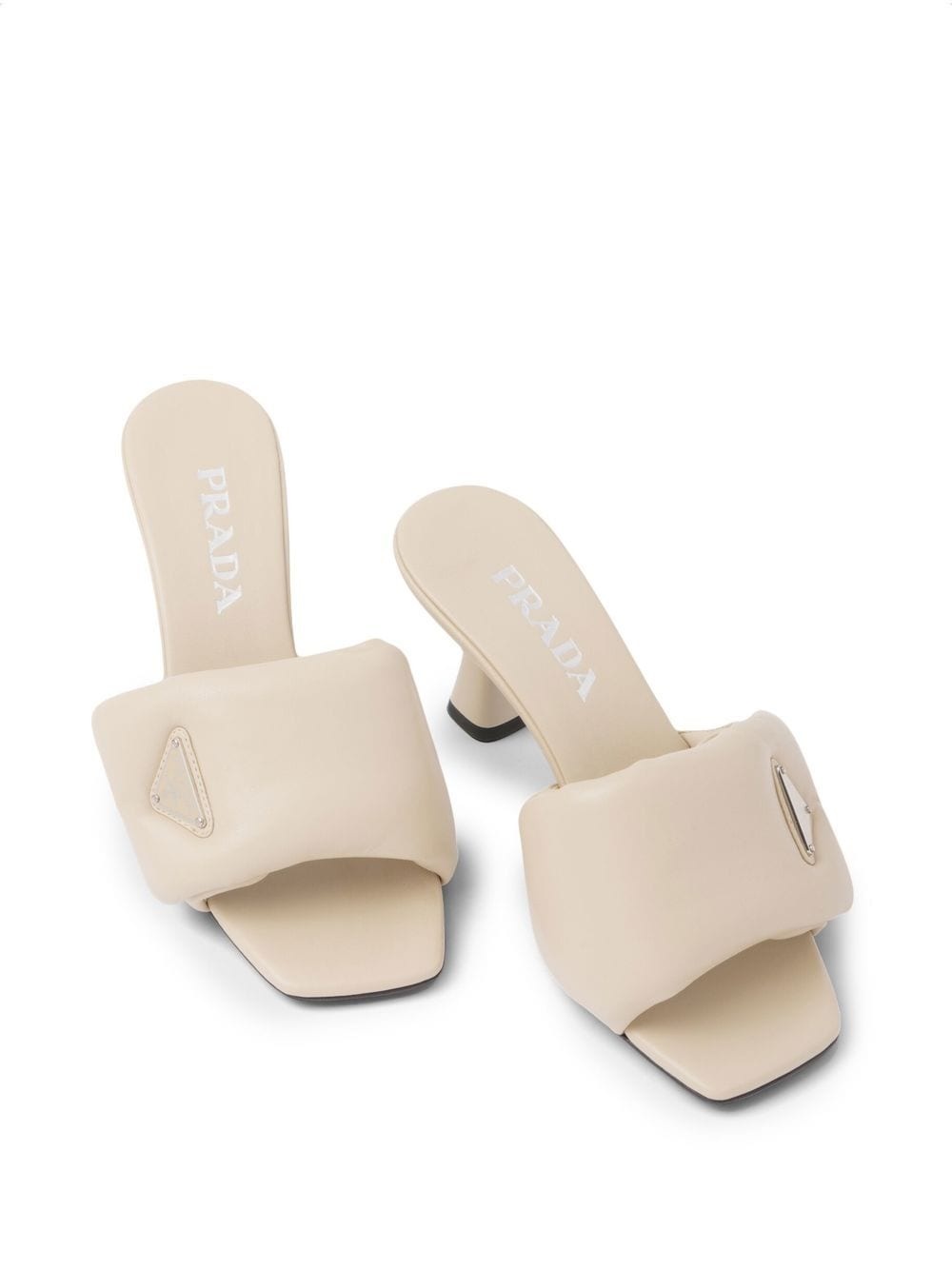 logo-plaque padded mules - 4