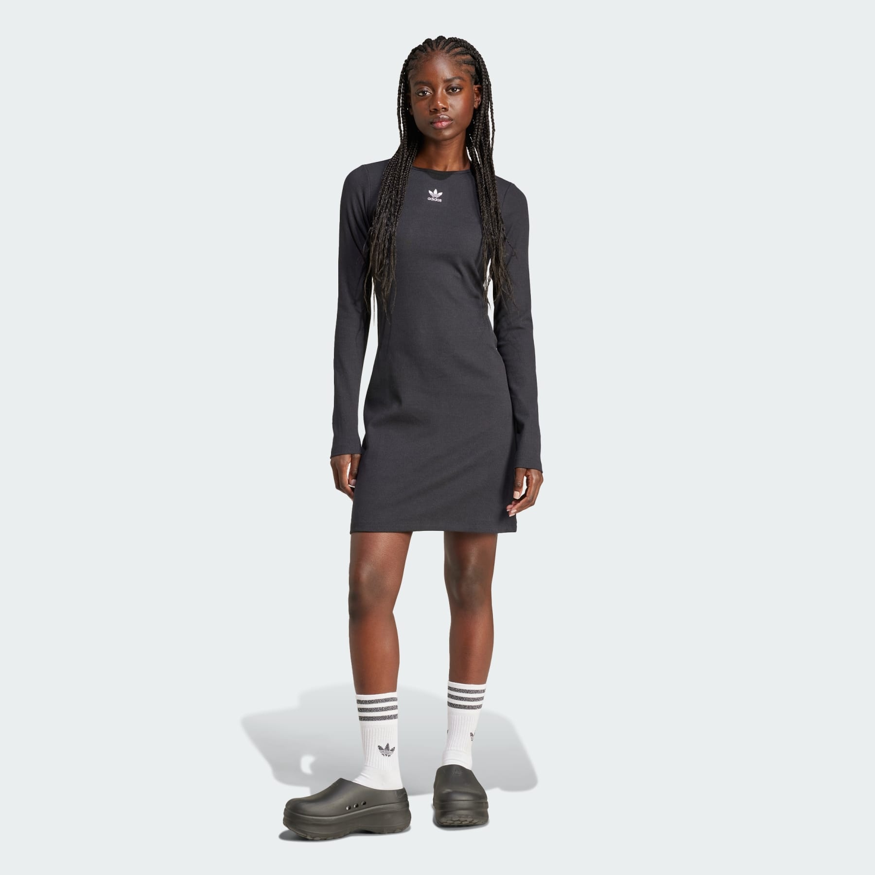 Essentials Rib Long Sleeve Dress - 2