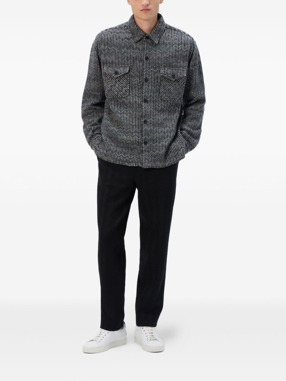 herringbone-pattern shirt - 2