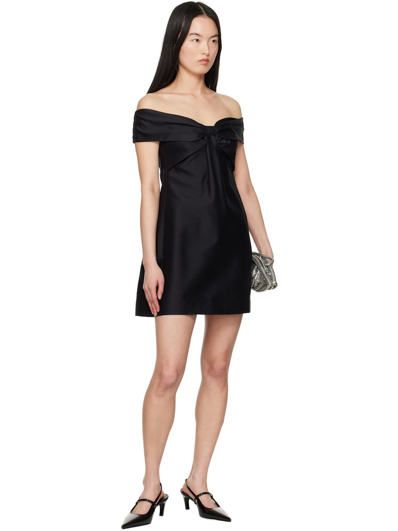 SHUSHU/TONG Black Bow Off Shoulder Minidress outlook