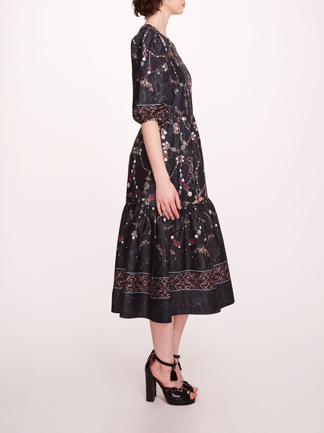 PRINTED POPLIN MIDI DRESS - 3