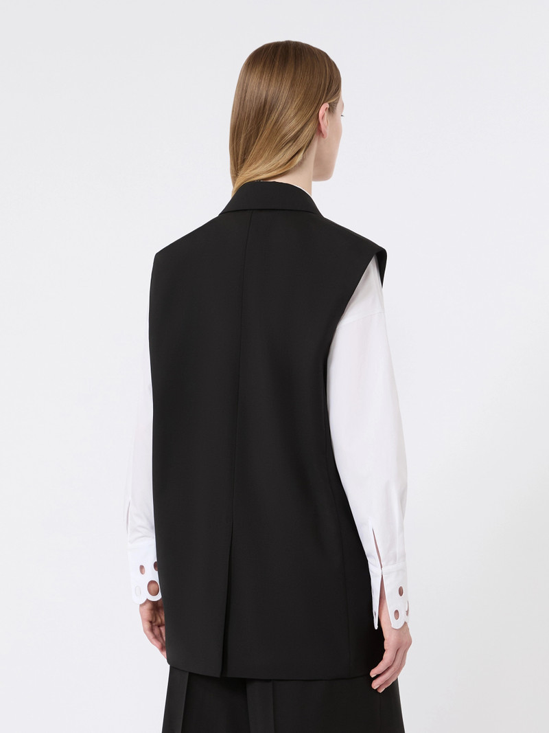QUASAR Sleeveless wool jacket - BLACK 4