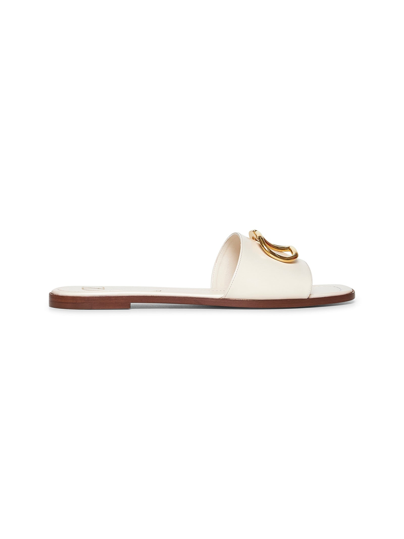 Valentino Garavani Women Ivory Calfskin Vlogo Signature Slide - 1