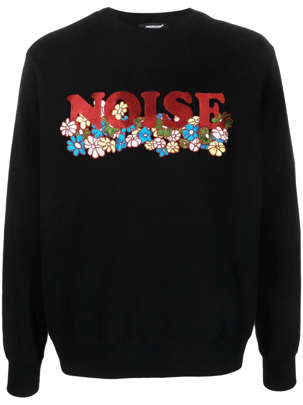 Noise-print crew-neck sweatshirt - 1