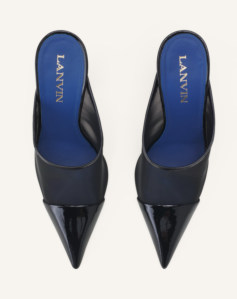 NOCTURNE MULE IN MESH AND PATENT LEATHER 4