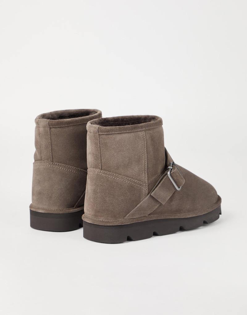 Brunello Cucinelli Suede boots with shearling lining and monili outlook