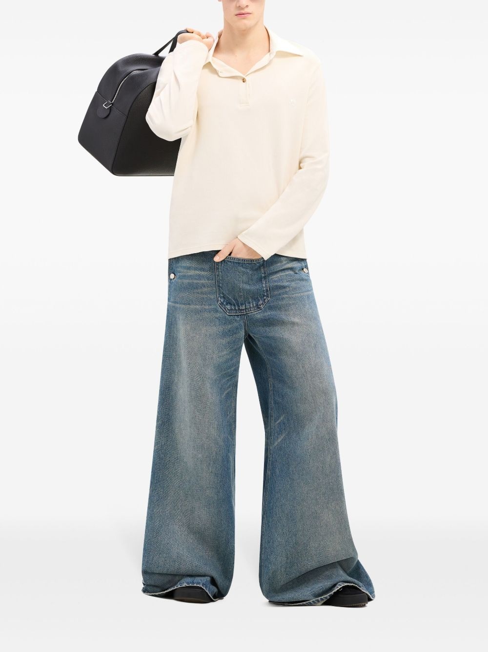 mid-rise wide-leg jeans - 2