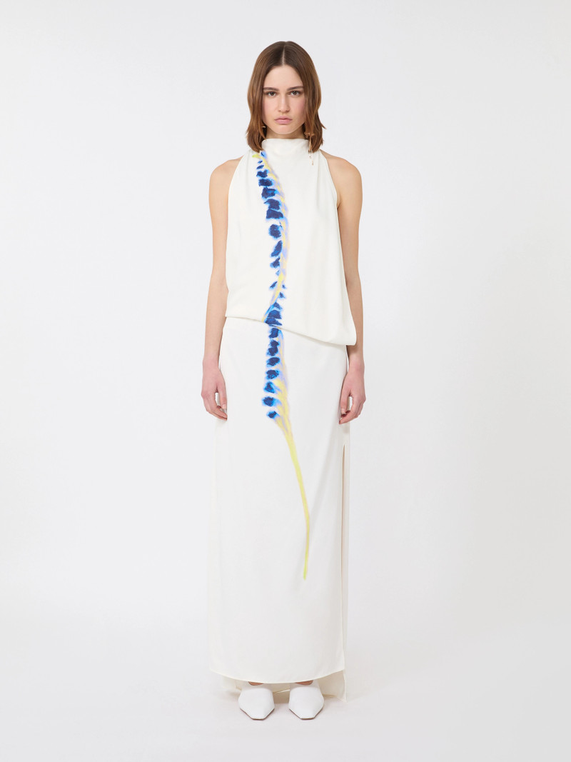 ZEBRA Long viscose dress - WHITE 3