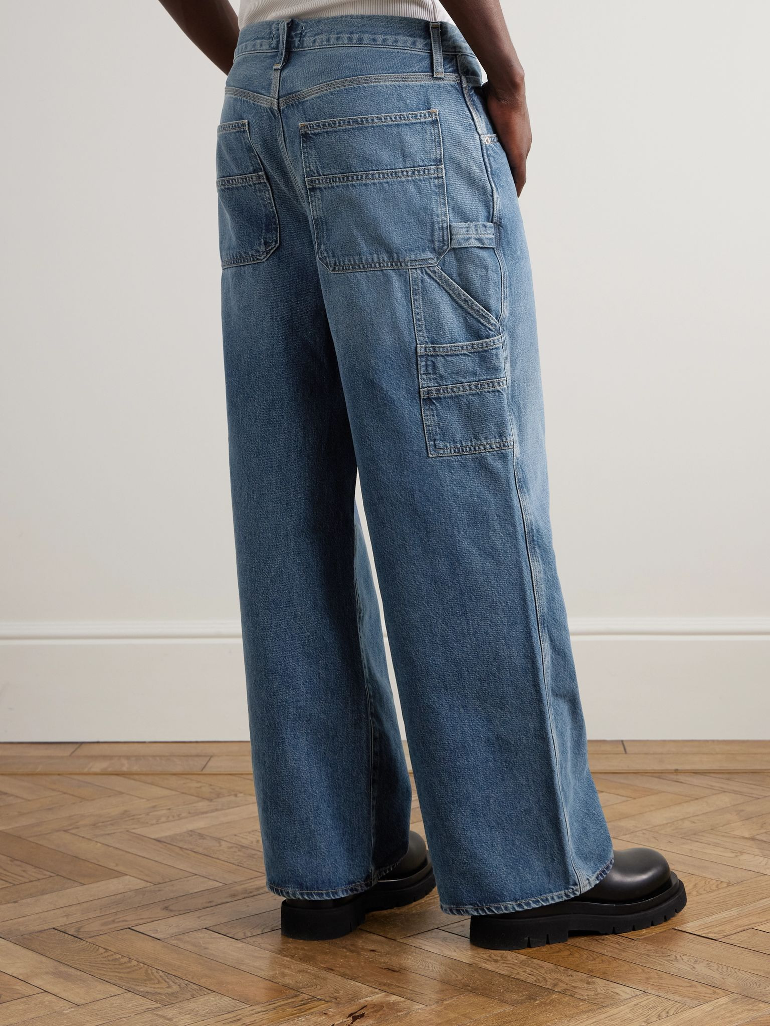 90's Straight-Leg Distressed Jeans Blue - 4