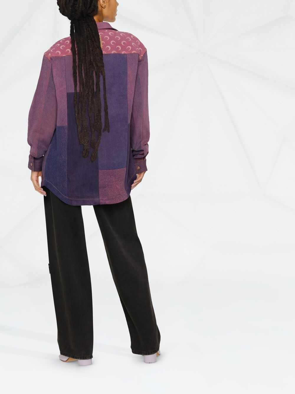 patchwork logo-print shirt - 3