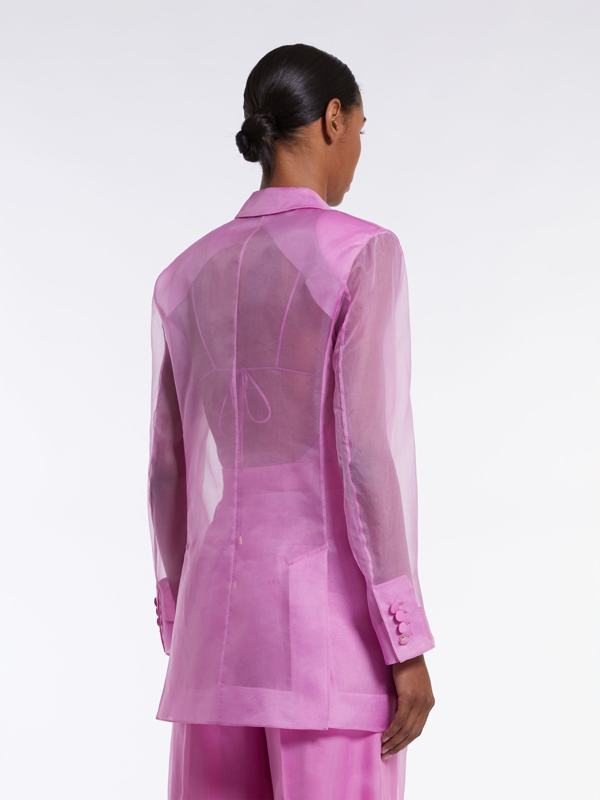 NEGRAR Silk organza double-breasted blazer - 4