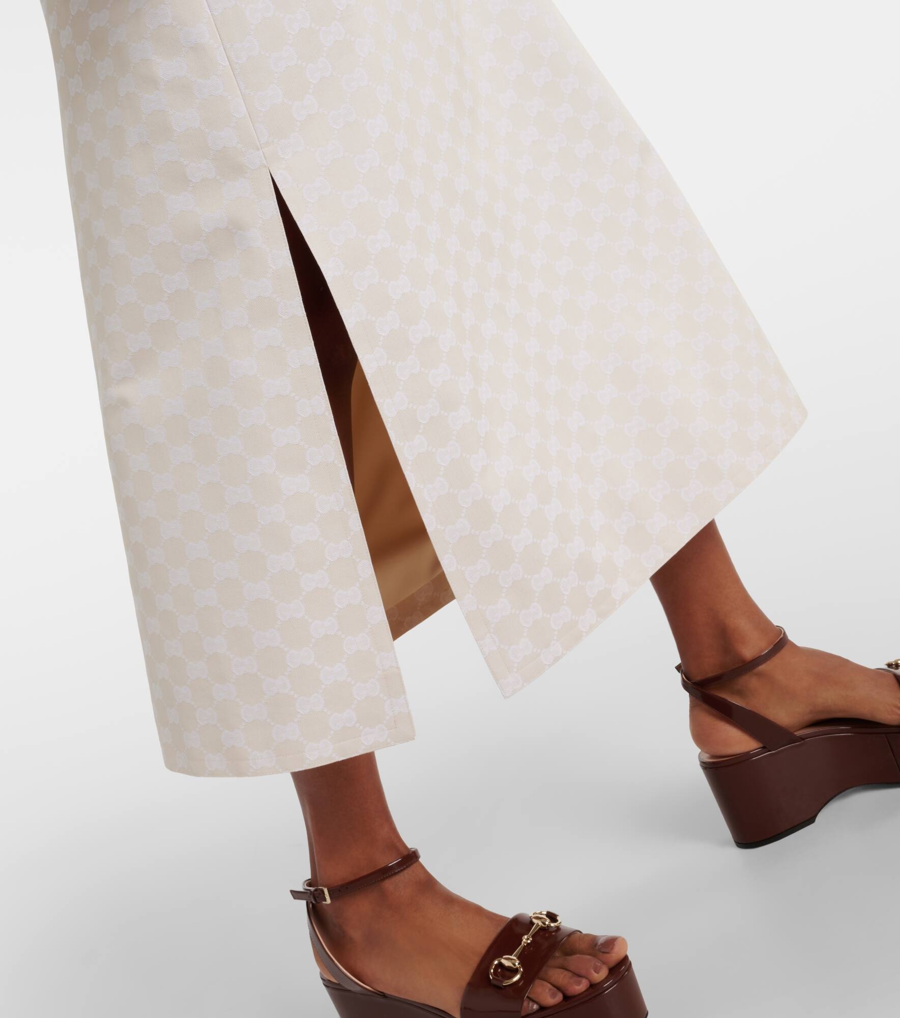 GG gabardine midi skirt - 5