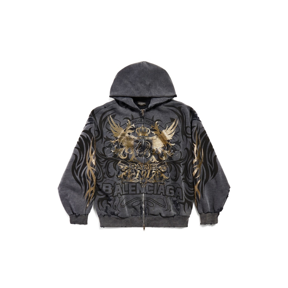 Men's Tacky Gold Zip-up Hoodie Regular Fit in Black - 1