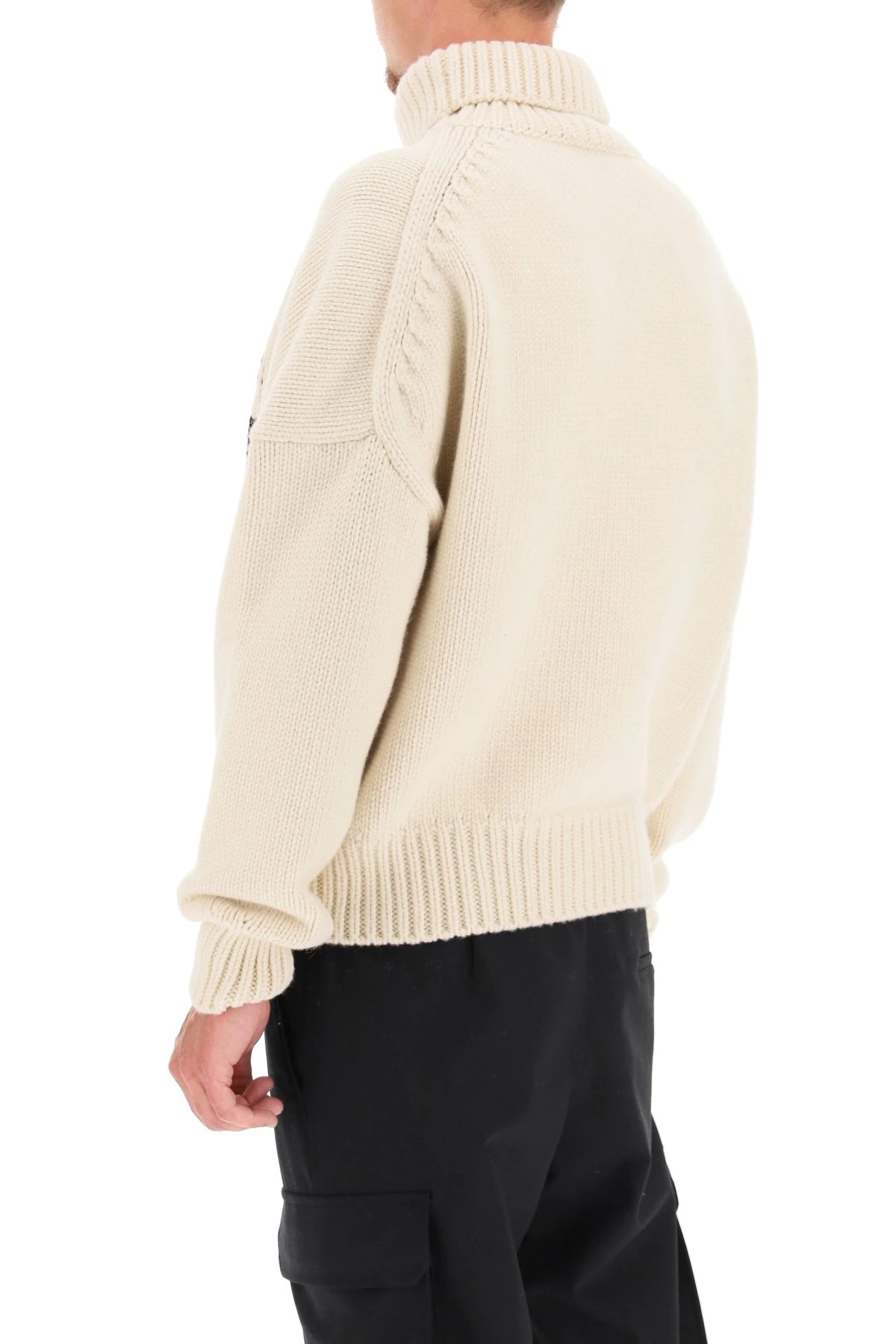 CABLE KNIT SWEATER WITH SYMBOL - 4