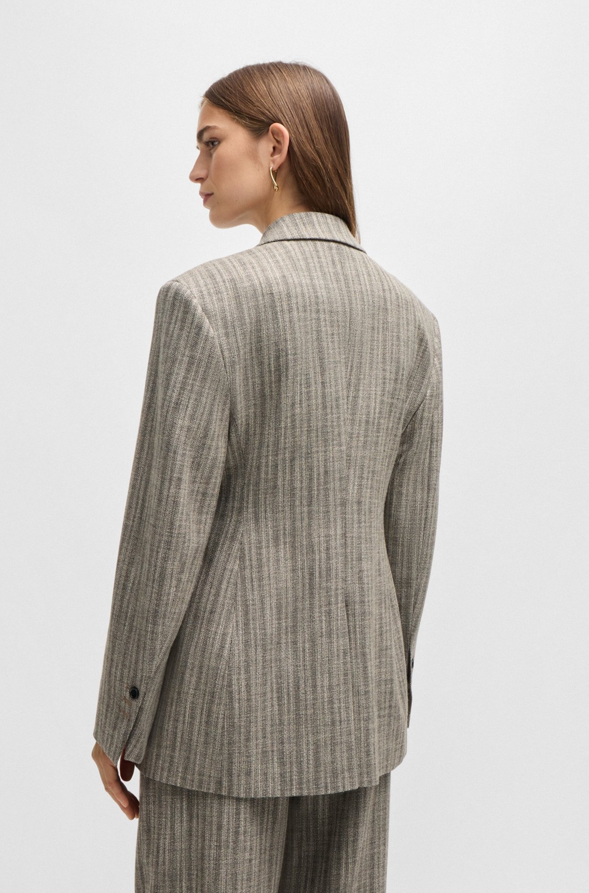 SLIM-FIT JACKET IN STRIPED STRETCH CLOTH - 4