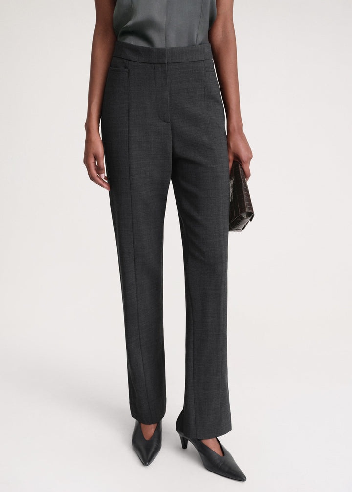 Slim crepe suit trousers charcoal mélange - 5