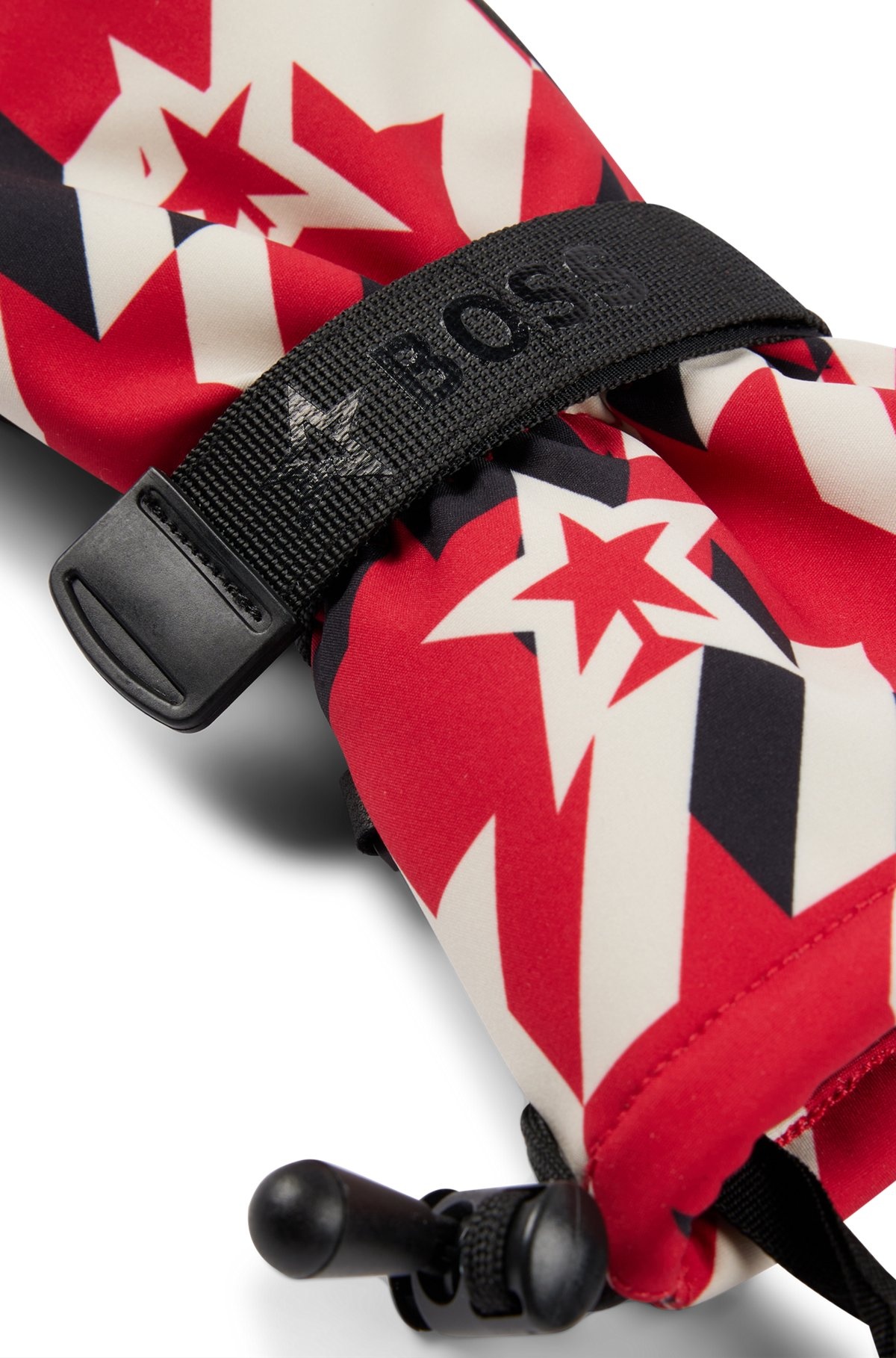BOSS X PERFECT MOMENT LOGO-STRAP SKI GLOVES WITH LEATHER FACING - 3