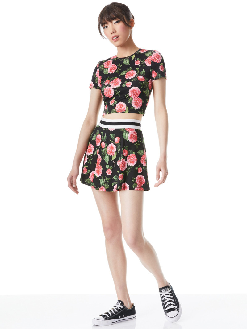 Alice + Olivia BLAISE TRAPEZE MINI SKORT outlook