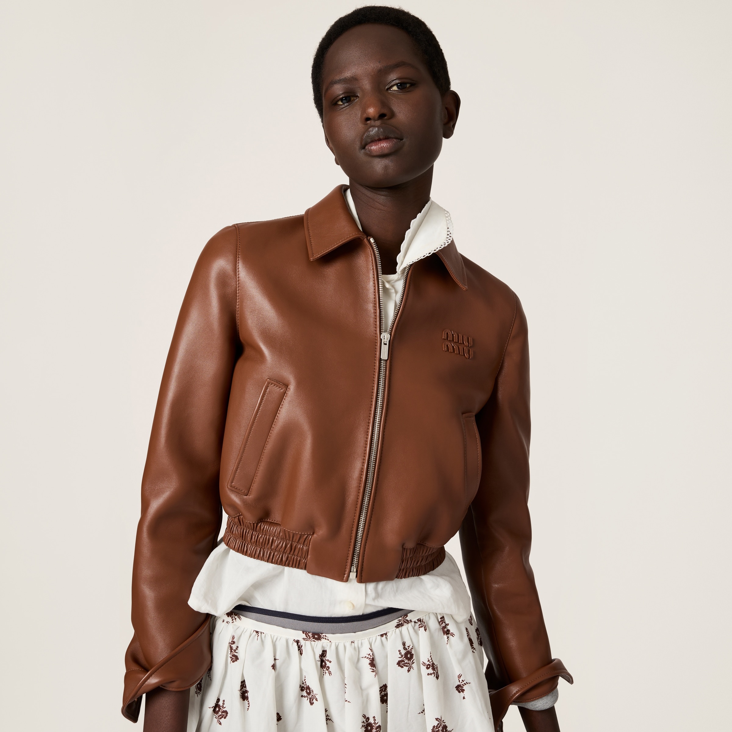Plongé nappa leather blouson jacket - 4