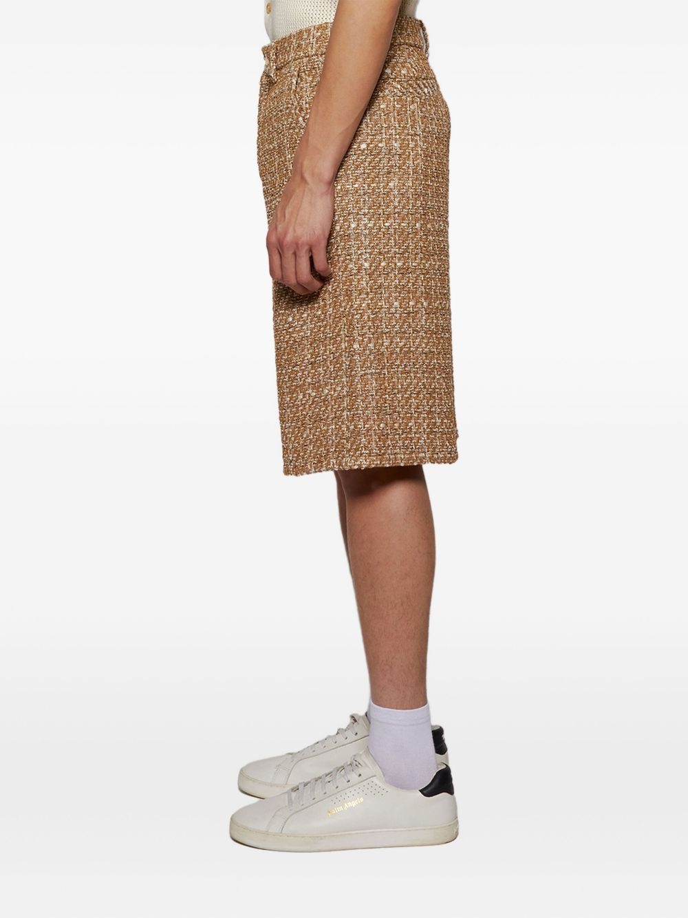 Boucle front-pleat shorts - 4