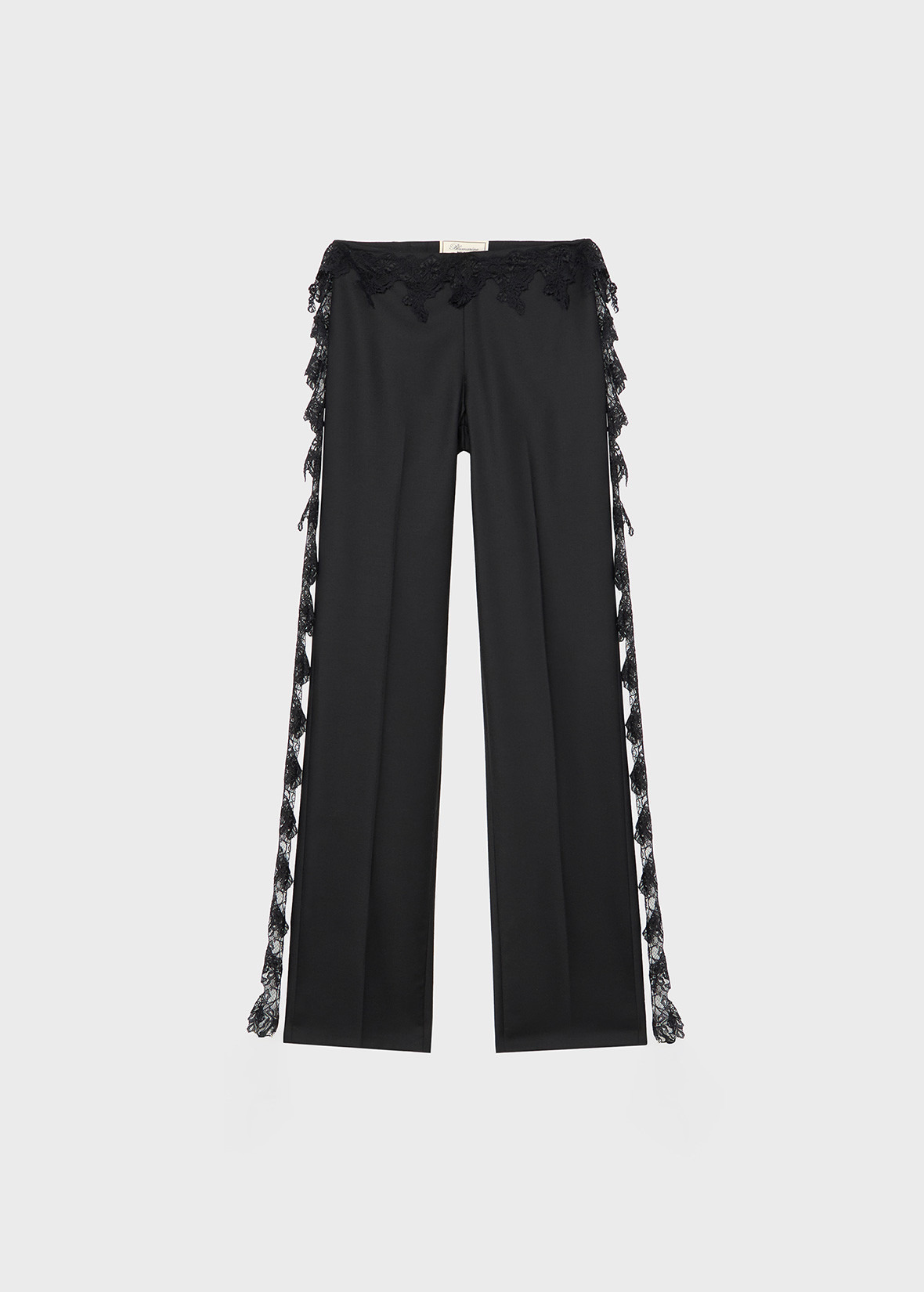 TWILL PANTS WITH SCALLOPED LACE - 1