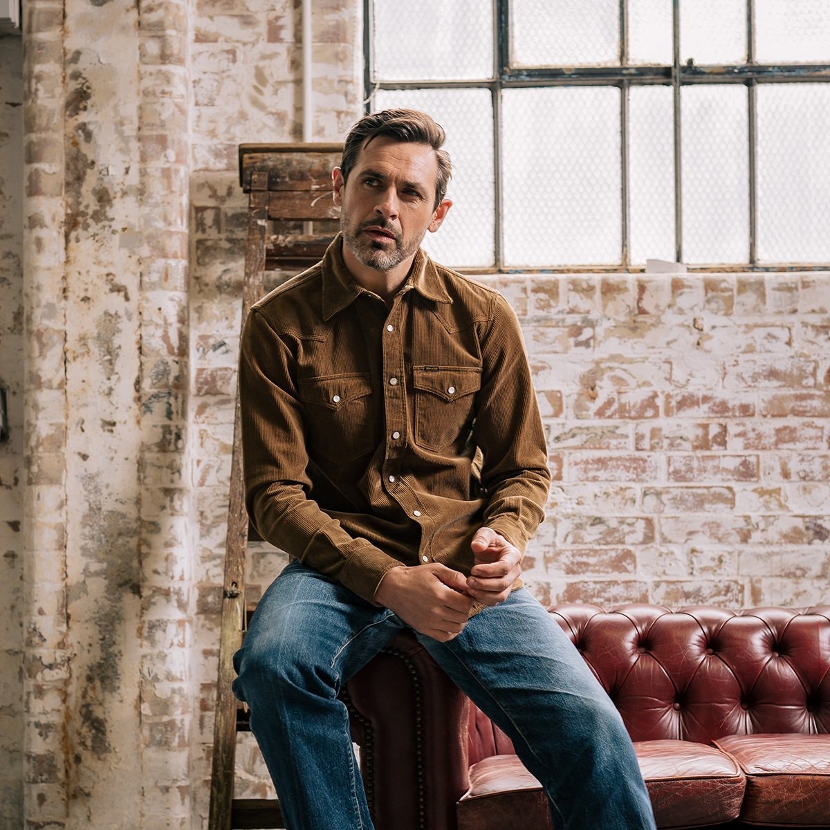 IHSH-398-CAM 11oz Corduroy Western Shirt - Camel - 3