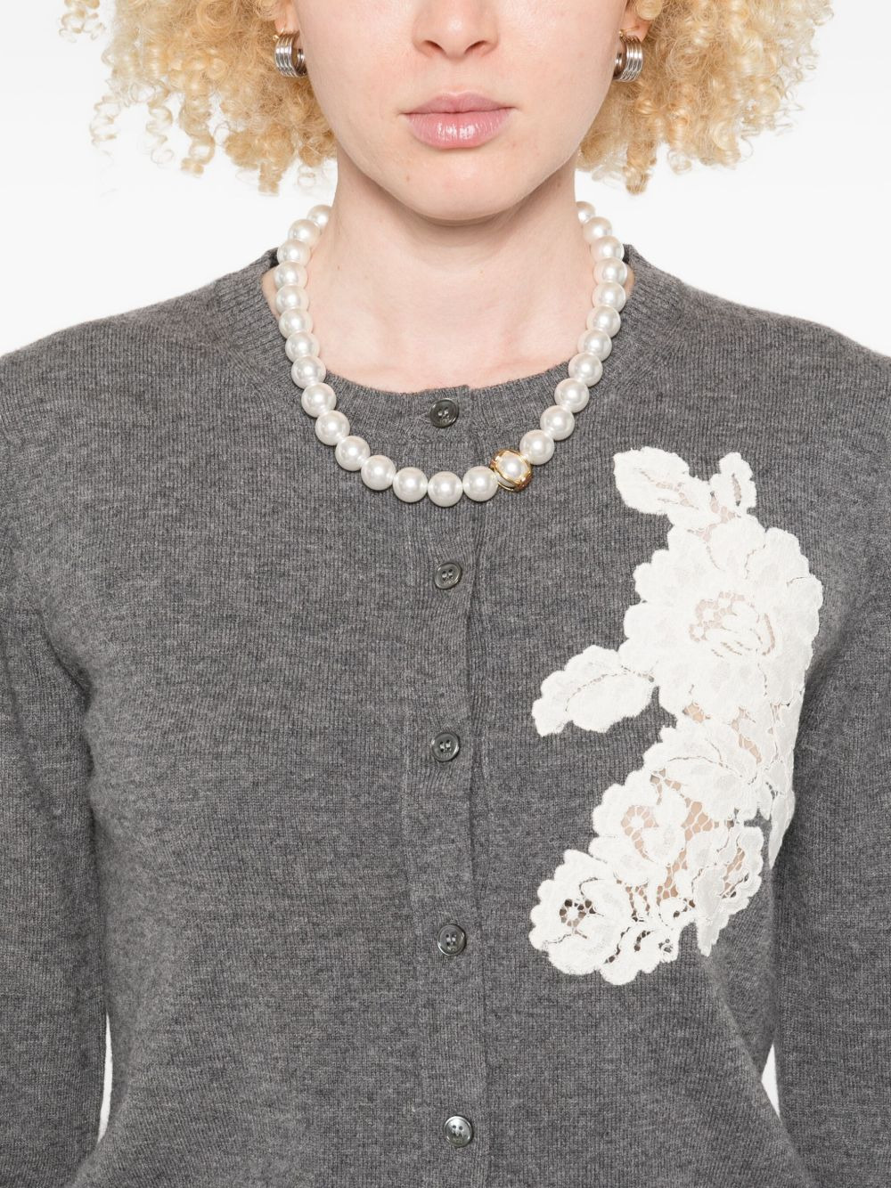 floral-lace cardigan - 5
