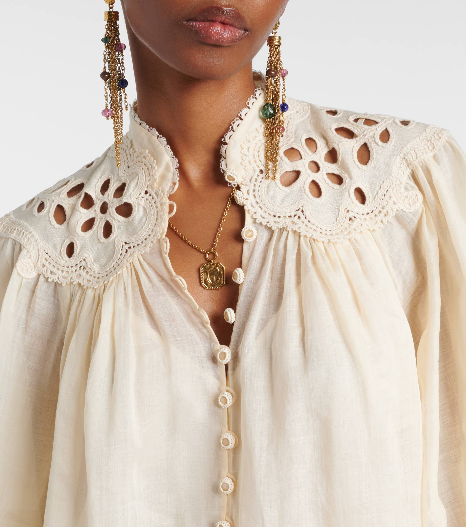 Coco embroidered ramie blouse - 4