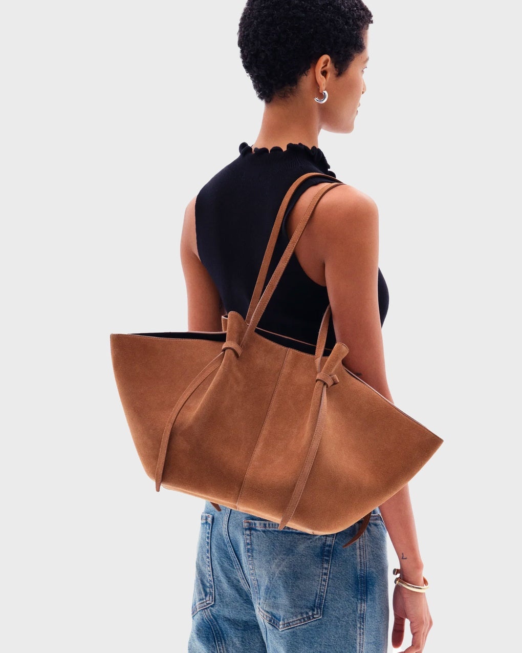 Large Mochi Suede Bag  Cognac ONESIZE - 3