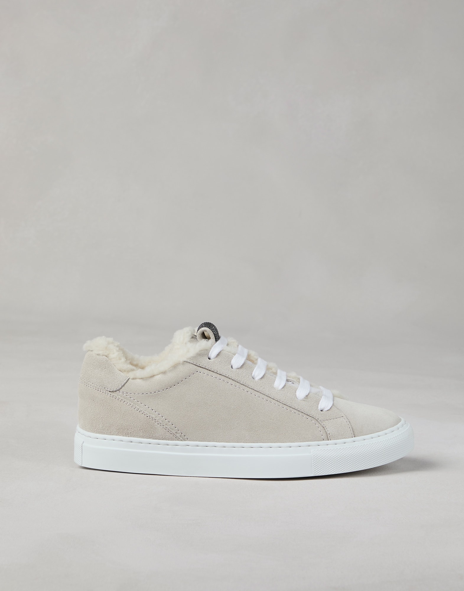 Suede sneakers with shearling lining and precious detail - 5
