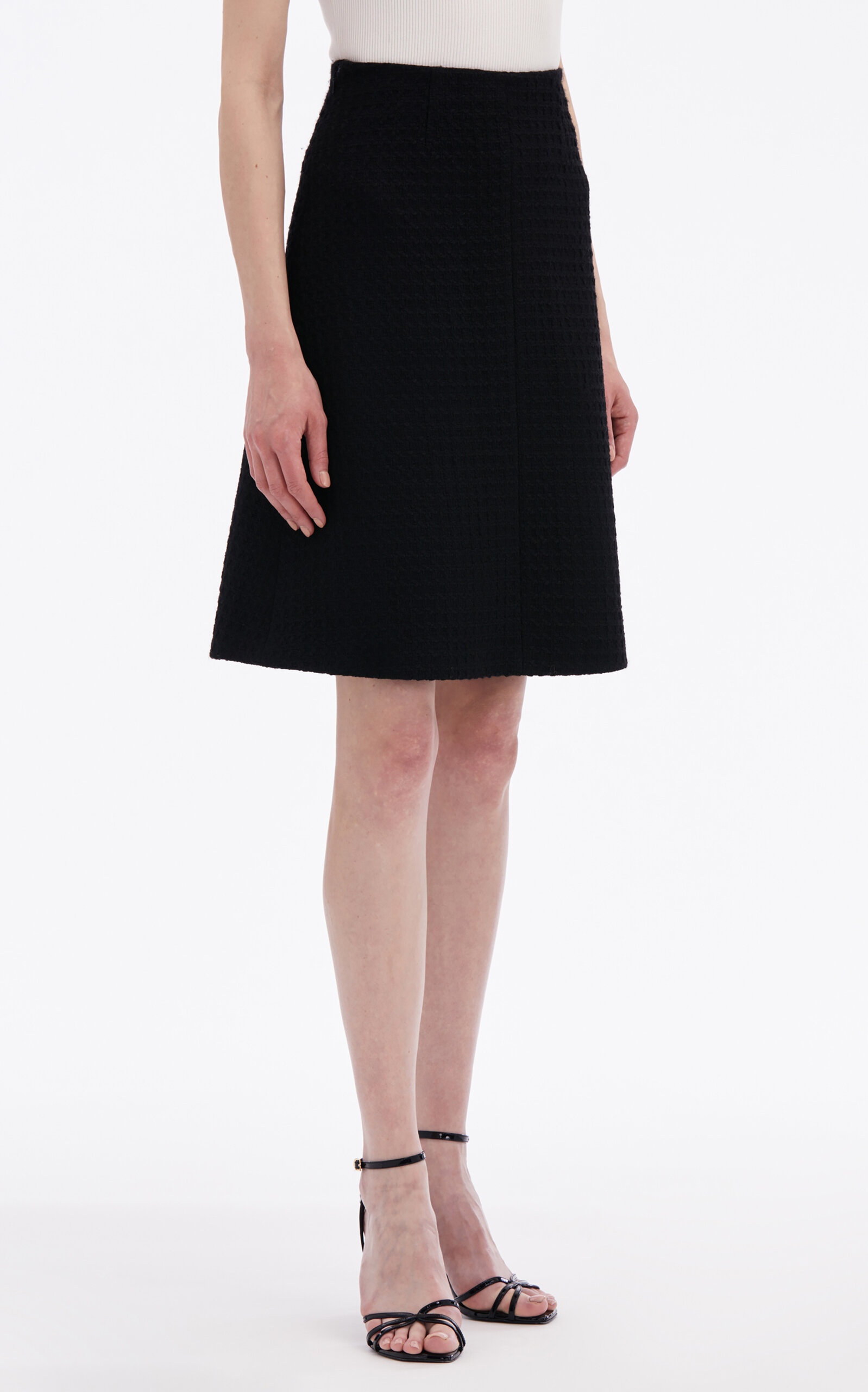 A-Line Wool-Tweed Mini Skirt black - 5