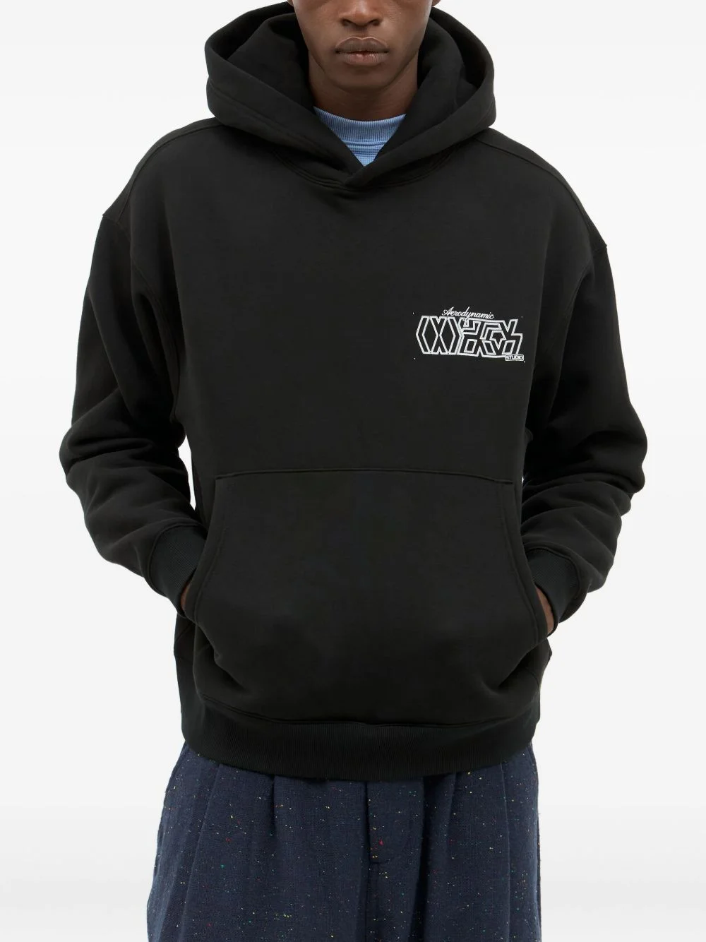 logo-embroidered hoodie - 1