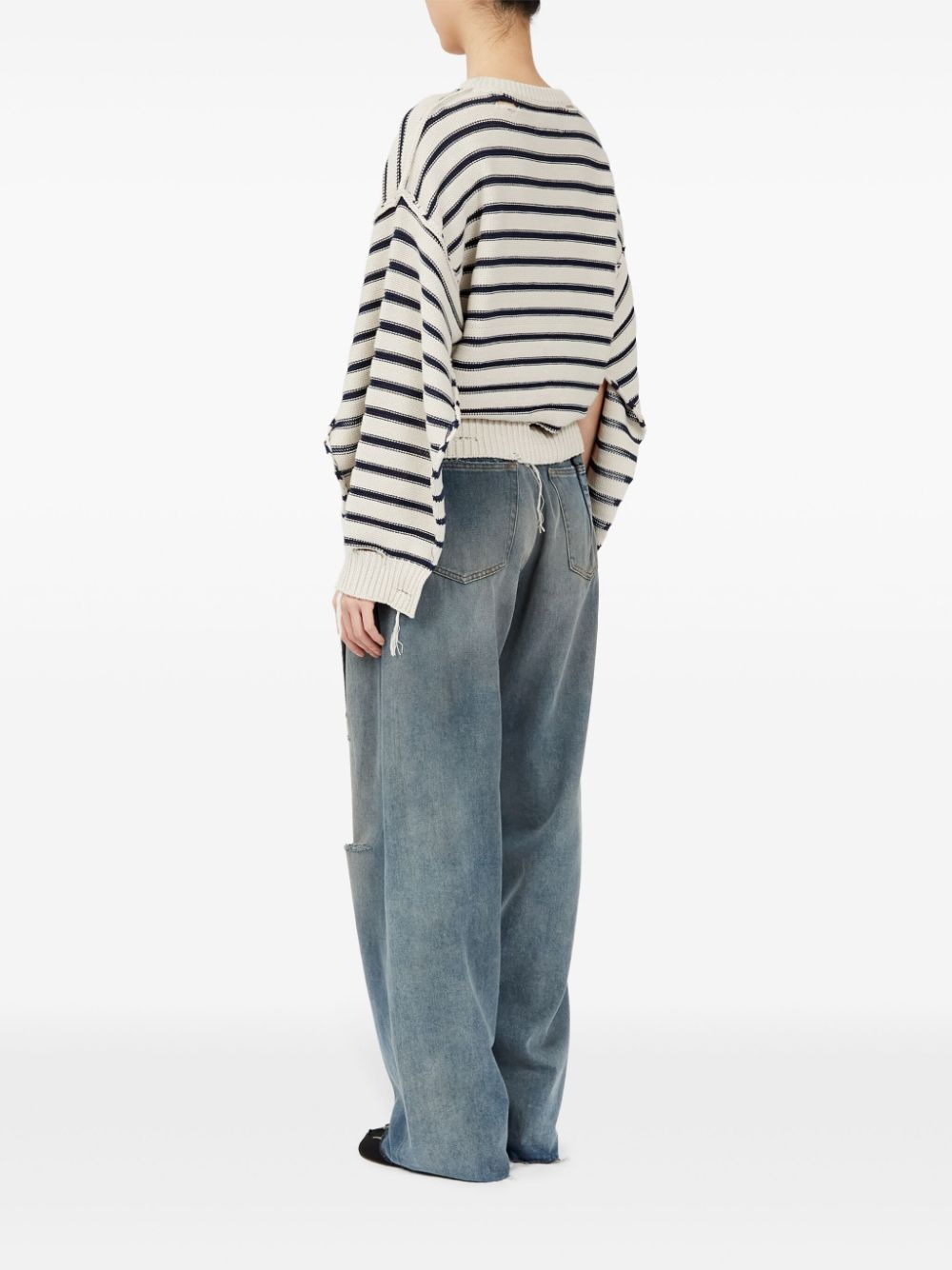 crew-neck striped cotton jumper - 5