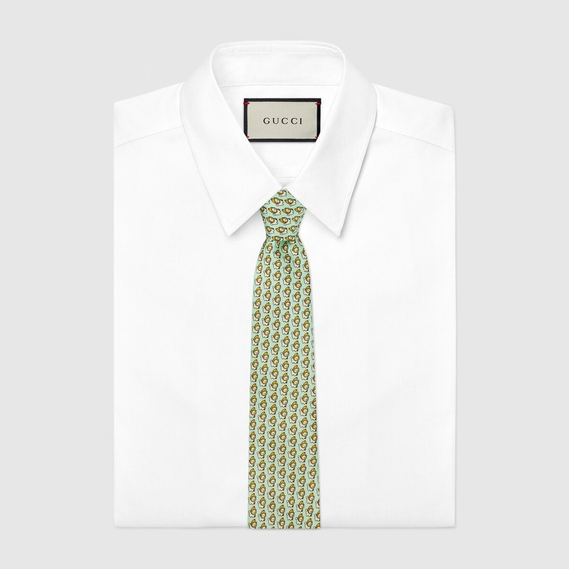 GUCCI GG animal silk tie outlook