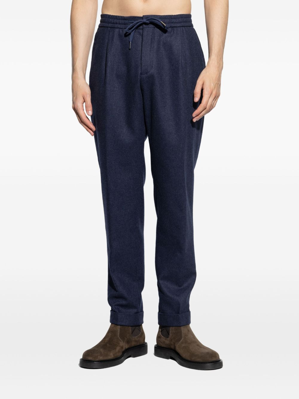 wool blend straight-leg trousers - 3