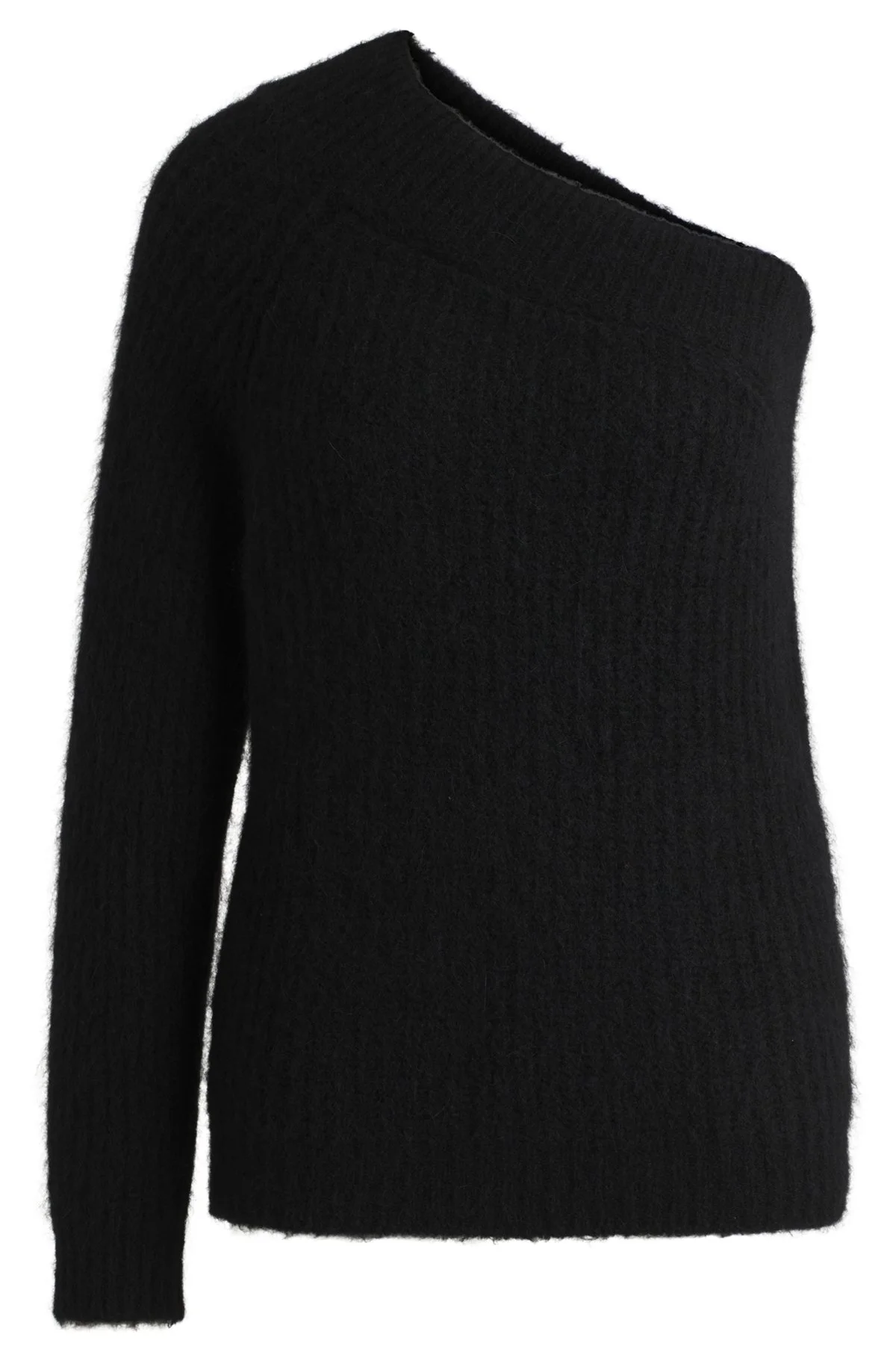 ONE-SHOULDER REGULAR-FIT SWEATER WITH KNITTED STRUCTURE - 1