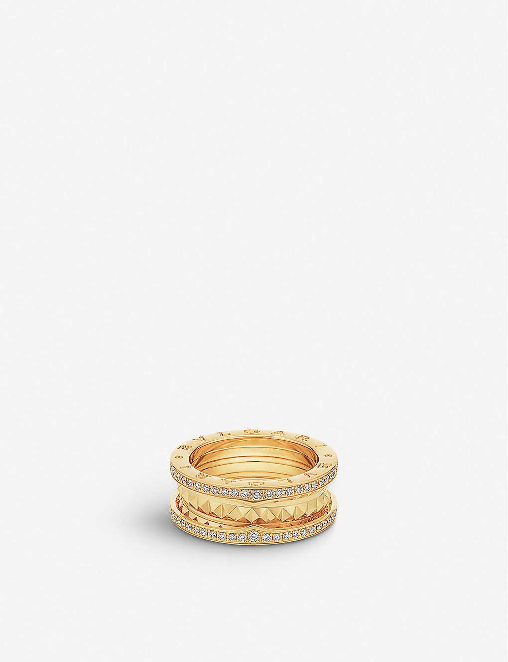 B.zero1 18ct yellow-gold and diamond pavé ring - 1