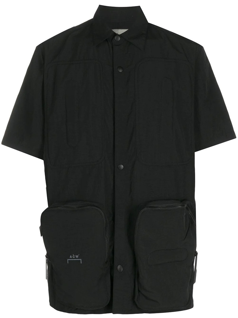 short sleeved snap fastened shirt 1