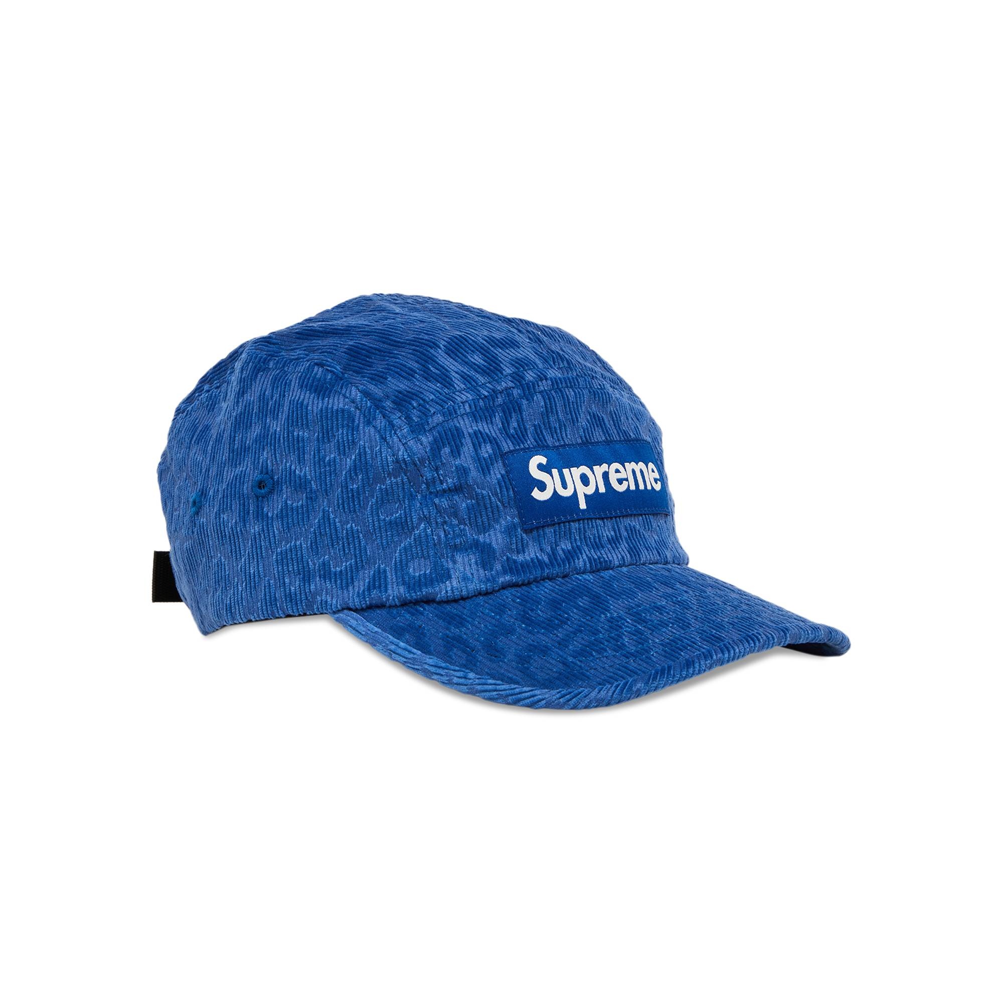 Supreme Leopard Corduroy Camp Cap 'Blue' - 2