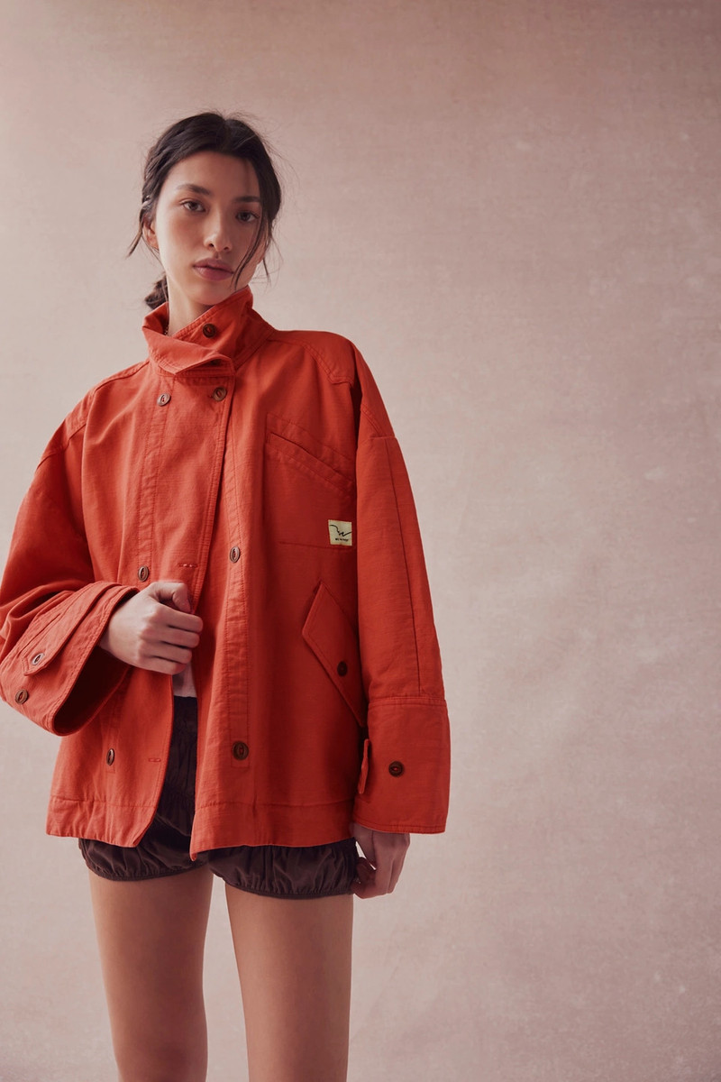 FREE PEOPLE We The Free Collins Washed Canvas Funnel-Neck Jacket outlook