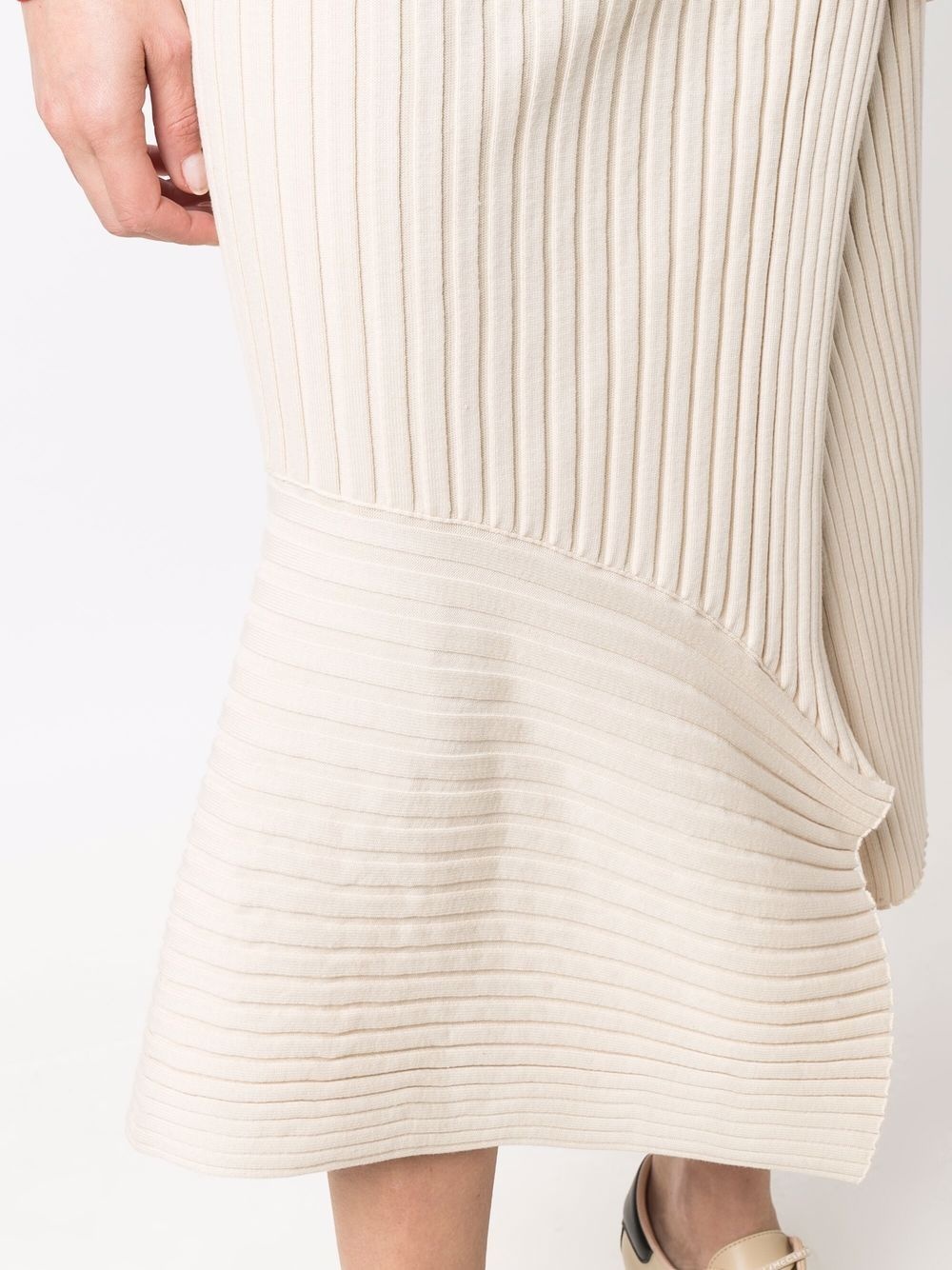 asymmetric ribbed-knit skirt - 5