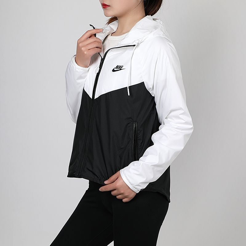 (WMNS) Nike Sportswear Windrunner Hoodie Jacket For Black/White BV3940-101 - 5