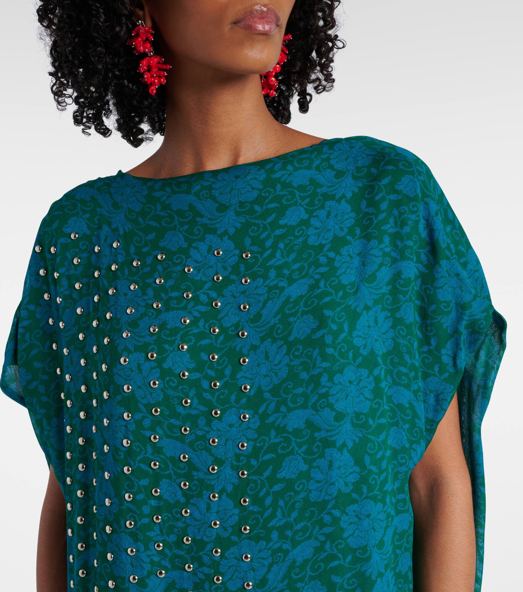 Printed embellished maxi dress - 4
