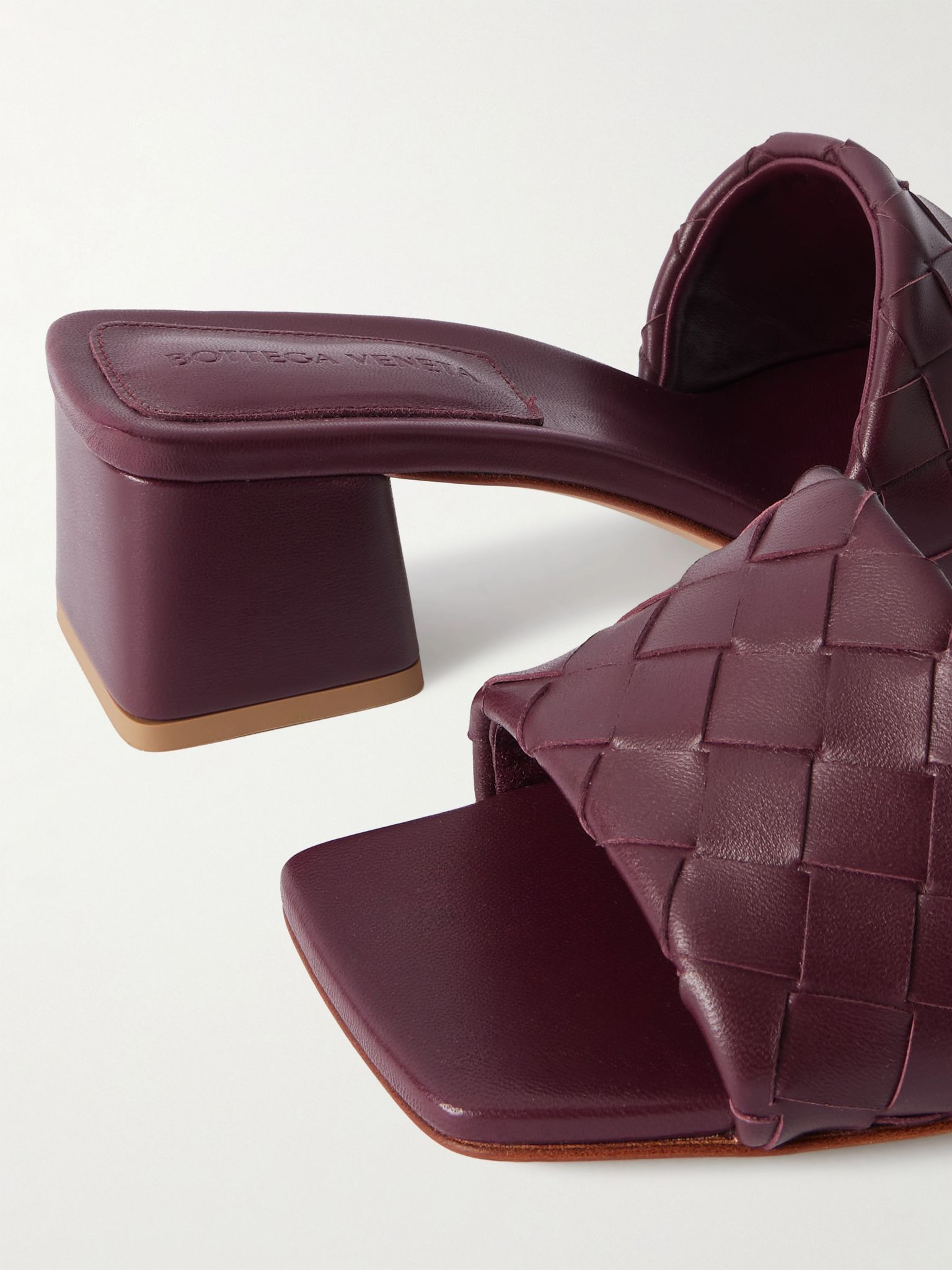 Riva intrecciato leather mules Red - 4