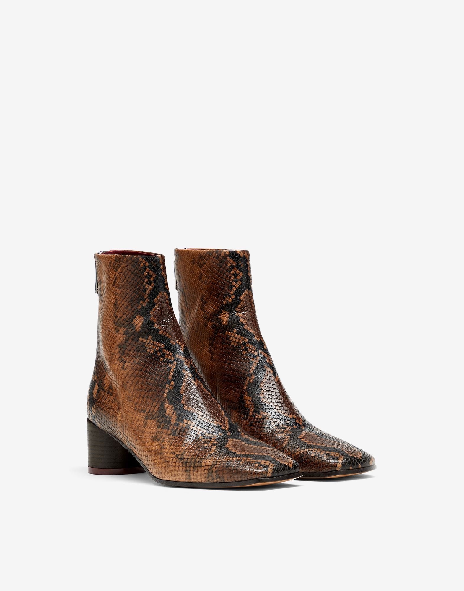 Square toe 6 heel ankle boots - 2