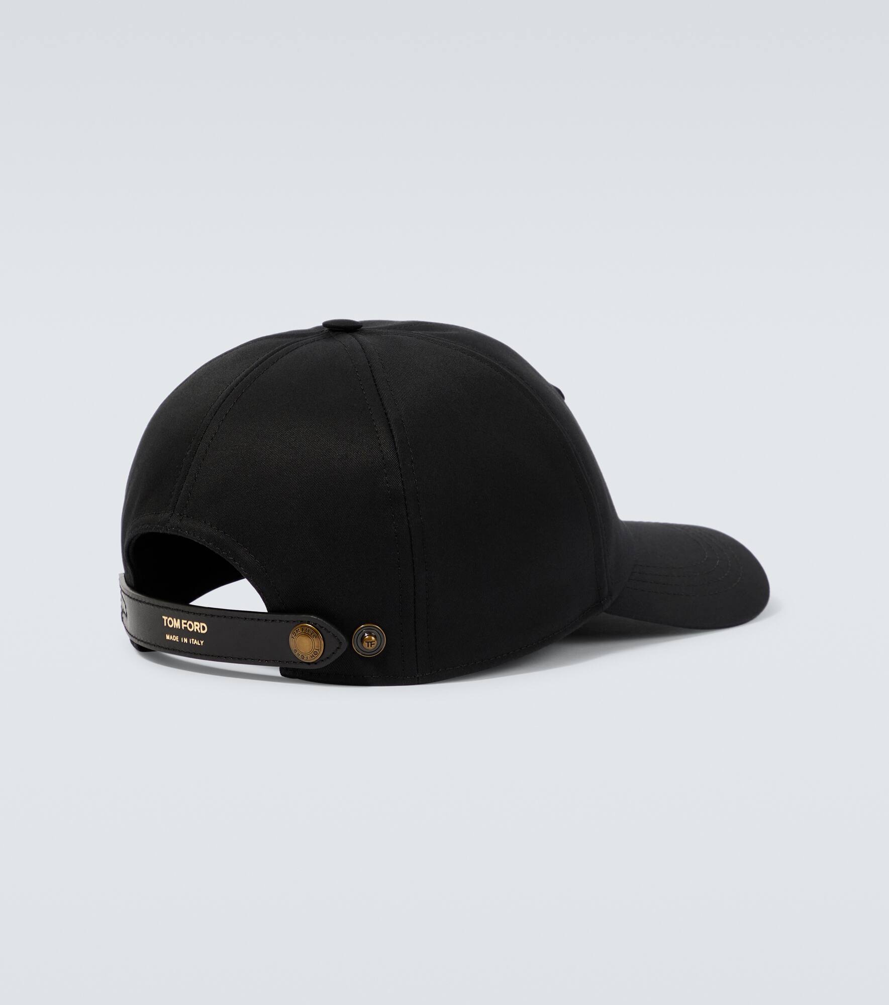 Embroidered canvas and leather cap - 4