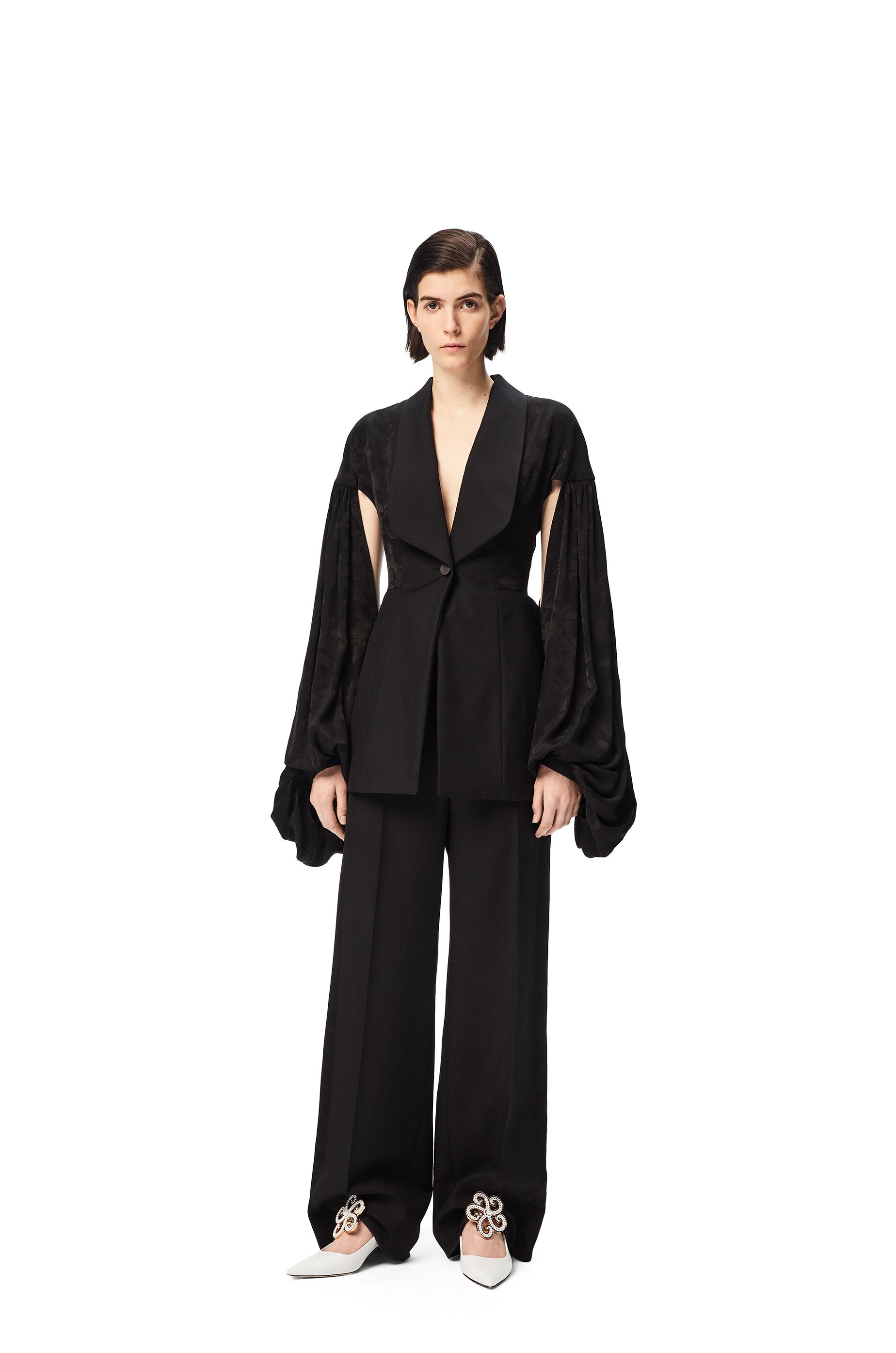 Tuxedo trousers in wool and silk - 2