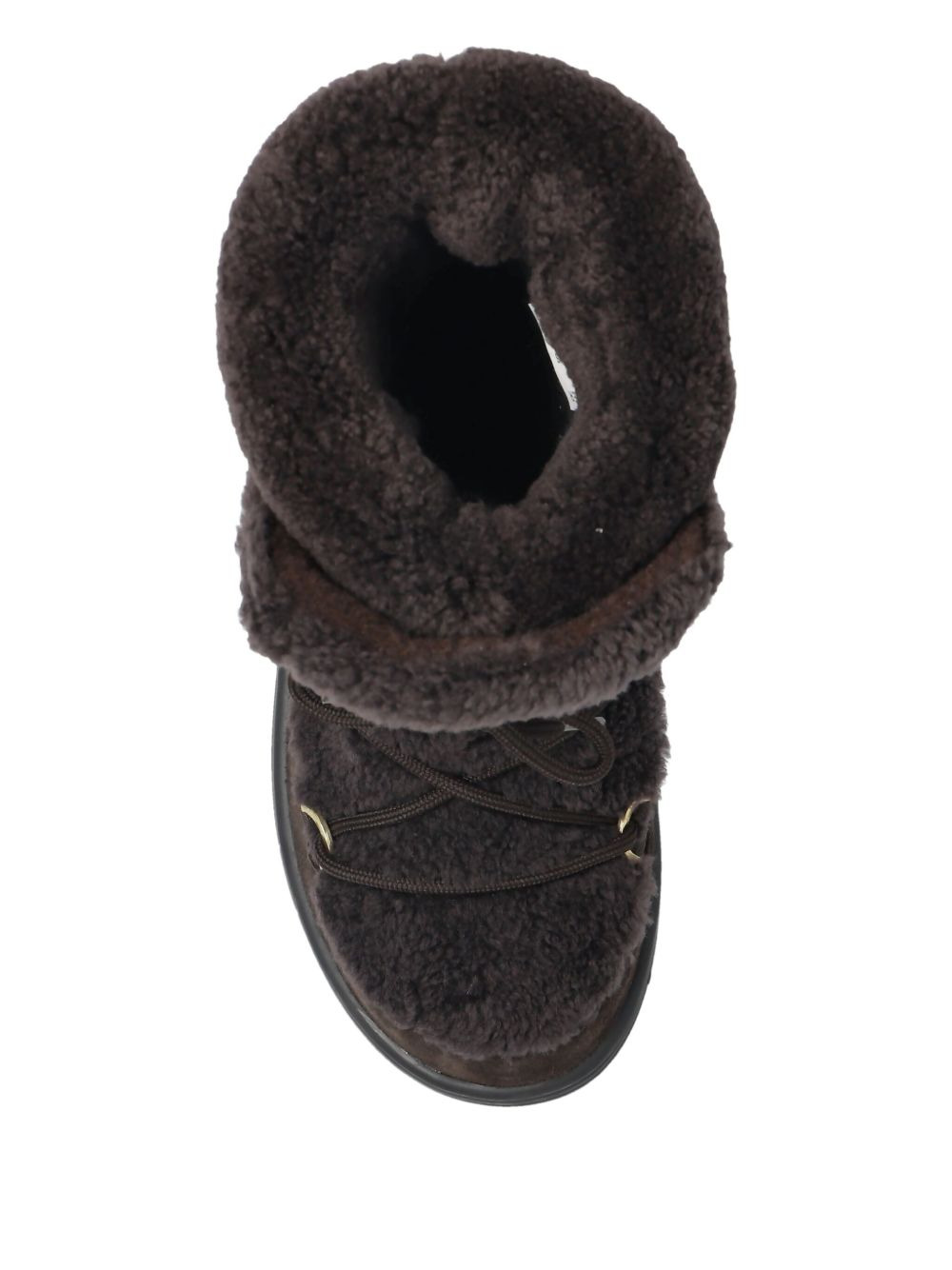 lace-up shearling boots - 3