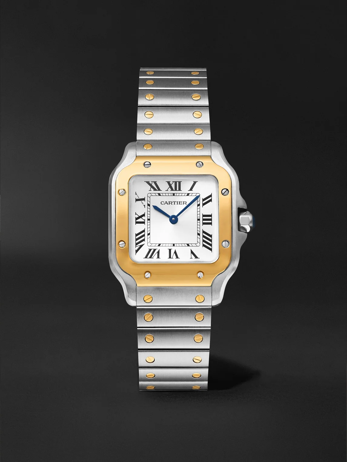 Santos de Cartier Small Interchangeable Stainless Steel and 18-Karat Gold Watch, Ref. W2SA0033 - 1
