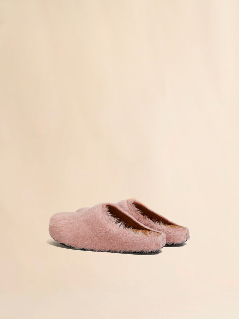 PINK LONG HAIR CALFSKIN FUSSBETT SABOT - 3